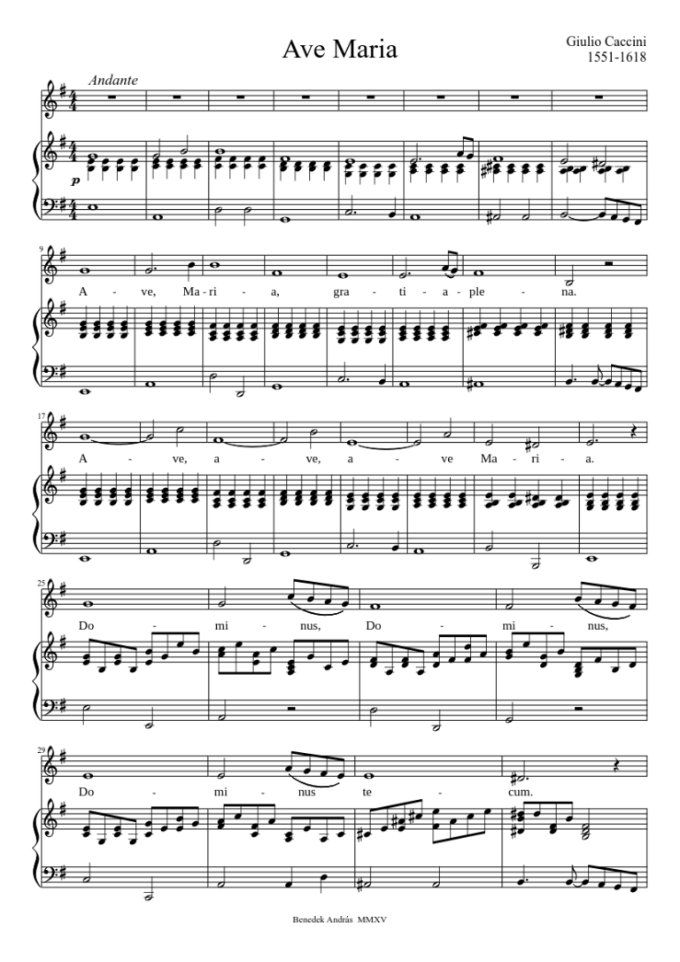 music ave maria by guilio caccini and it's importance for young artists